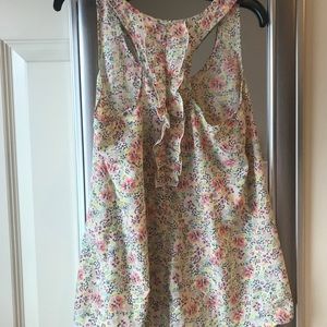 Floral Tank Top w/ razor ruffled back